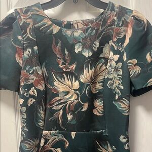 Calvin Klein Floral Dress - Green and Cream